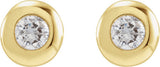 14K Gold Lab-Grown Diamond Round Bezel-Set Stud Earrings – 1.5-5.2mm Stones - Yellow Gold - view 2