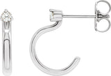Platinum Round Natural Diamond Accented Hoop Earrings III