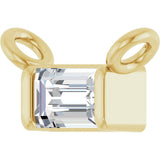 14K Gold Straight Baguette Lab-Grown Diamond Solitaire Channel-Set Necklace - Yellow Gold - view 2