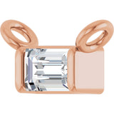 14K Gold Straight Baguette Lab-Grown Diamond Solitaire Channel-Set Necklace - Rose Gold - view 2