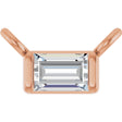 14K Gold Straight Baguette Lab-Grown Diamond Solitaire Channel-Set Necklace - Rose Gold