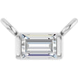 Platinum Straight Baguette Lab-Grown Diamond Solitaire Channel-Set Necklace