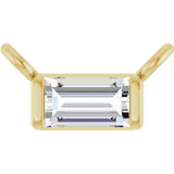 14K Gold Straight Baguette Lab-Grown Diamond Solitaire Channel-Set Necklace - Yellow Gold