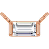 14K Gold Straight Baguette Lab-Grown Diamond Solitaire Channel-Set Necklace - Rose Gold