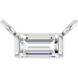 Platinum Straight Baguette Lab-Grown Diamond Solitaire Channel-Set Necklace