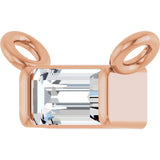 14K Gold Straight Baguette Lab-Grown Diamond Solitaire Channel-Set Necklace - Rose Gold - view 2