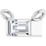 14K Gold Straight Baguette Lab-Grown Diamond Solitaire Channel-Set Necklace - White Gold - view 2