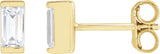 14K Gold Lab-Grown Diamond Straight Baguette Bezel-Set Stud Earrings - Yellow Gold