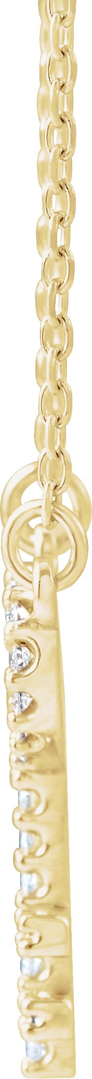 14K Gold Round Natural Diamond Petite Heart Key Necklace - Yellow Gold - view 2