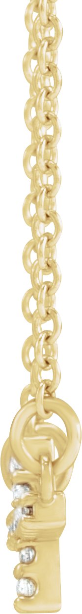 14K Gold Round Natural Diamond Sideways Cross Necklace - Yellow Gold - view 2