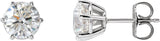 14K Gold Lab-Grown Diamond Round 6-Prong Stud Earrings - White Gold