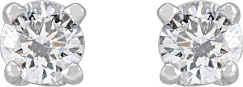 Platinum Natural Diamond Round 4-Prong Stud Earrings – 2.5-4mm Stones - view 2