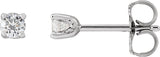 14K Gold Lab-Grown Diamond Round 4-Prong Stud Earrings - White Gold