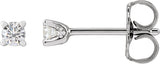 14K Gold Lab-Grown Diamond Round 4-Prong Stud Earrings - White Gold