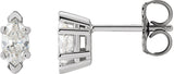 14K Gold Lab-Grown Diamond Marquise 6-Prong V-End Stud Earrings - Rose Gold