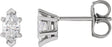 Platinum Natural Diamond Marquise 6-Prong V-End Stud Earrings