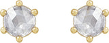 14K Gold Natural Diamond Round 6-Prong Rose-Cut Stud Earrings - Yellow Gold - view 2