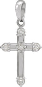Platinum Round Natural Diamond Cross Necklace or Pendant – up to 0.07 CTW