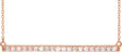 14K Gold Round Natural Diamond Accented Bar Necklace - Rose Gold