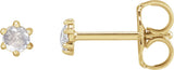 14K Gold Natural Diamond Round 6-Prong Rose-Cut Stud Earrings - Yellow Gold