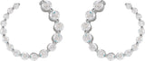 14K Gold Round Natural Diamond Front-Back Earrings - White Gold - view 2