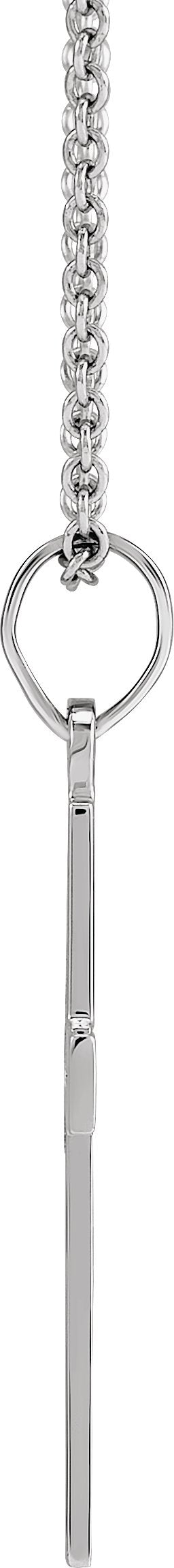 14K Gold Round Natural Diamond Cross Necklace or Pendant - White Gold - view 2