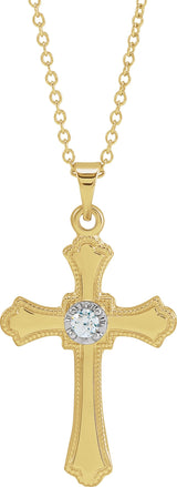 14K Gold Cross Necklace or Pendant – 15x11mm - Yellow Gold
