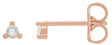 14K Gold Natural Diamond Round 3-Prong Rose-Cut Stud Earrings - Rose Gold