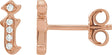 14K Gold Round Natural Diamond Accented Gothic Initial Earrings - Rose Gold