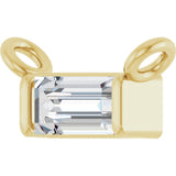 14K Gold Straight Baguette Lab-Grown Diamond Solitaire Channel-Set Necklace - Yellow Gold - view 2