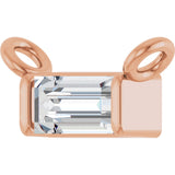 14K Gold Straight Baguette Lab-Grown Diamond Solitaire Channel-Set Necklace - Rose Gold - view 2