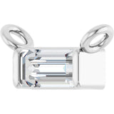 14K Gold Straight Baguette Lab-Grown Diamond Solitaire Channel-Set Necklace - White Gold - view 2