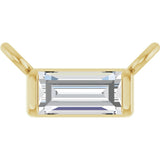 14K Gold Straight Baguette Lab-Grown Diamond Solitaire Channel-Set Necklace - Yellow Gold