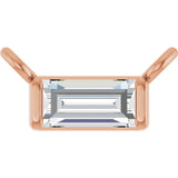 14K Gold Straight Baguette Lab-Grown Diamond Solitaire Channel-Set Necklace - Rose Gold