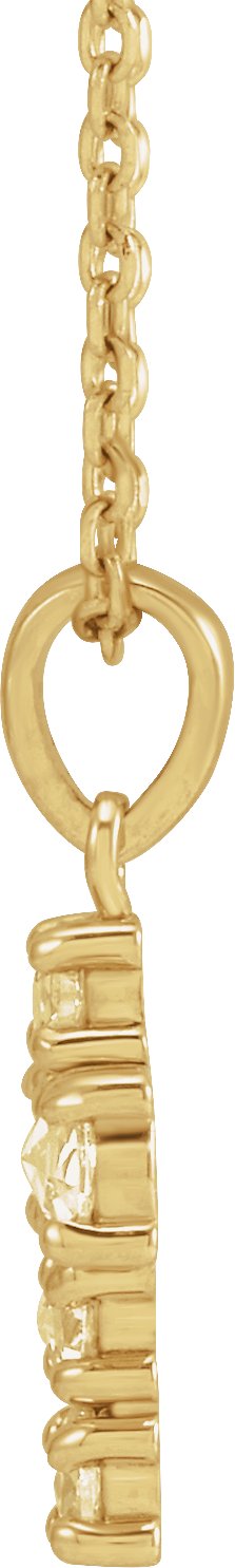 14K Gold Round Natural Diamond Rose-Cut Cross Necklace or Pendant - Rose Gold - view 3