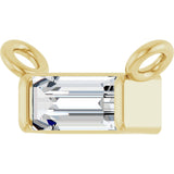 14K Gold Straight Baguette Lab-Grown Diamond Solitaire Channel-Set Necklace - Yellow Gold - view 3