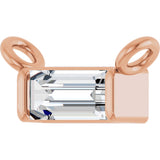 14K Gold Straight Baguette Lab-Grown Diamond Solitaire Channel-Set Necklace - Rose Gold - view 3