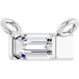 14K Gold Straight Baguette Lab-Grown Diamond Solitaire Channel-Set Necklace - White Gold - view 3