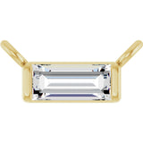 14K Gold Straight Baguette Lab-Grown Diamond Solitaire Channel-Set Necklace - Yellow Gold