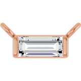 14K Gold Straight Baguette Lab-Grown Diamond Solitaire Channel-Set Necklace - Rose Gold