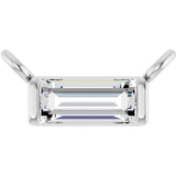 Platinum Straight Baguette Lab-Grown Diamond Solitaire Channel-Set Necklace