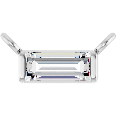 Platinum Straight Baguette Lab-Grown Diamond Solitaire Channel-Set Necklace
