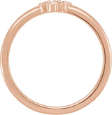 14K Gold Round Natural Diamond Rose-Cut Stackable Ring II - Rose Gold - view 2