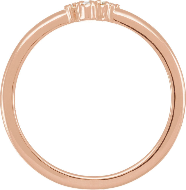 14K Gold Round Natural Diamond Rose-Cut Stackable Ring II - Rose Gold - view 2
