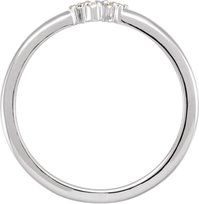 14K Gold Round Natural Diamond Rose-Cut Stackable Ring II - White Gold - view 2