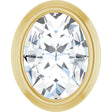 14K Gold Natural Diamond Oval Bezel-Set Slide Pendant - Yellow Gold
