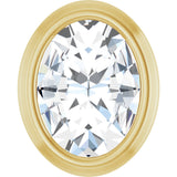 14K Gold Natural Diamond Oval Bezel-Set Slide Pendant - Yellow Gold