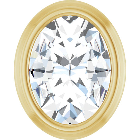 14K Gold Natural Diamond Oval Bezel-Set Slide Pendant - Yellow Gold