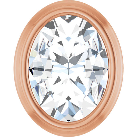 14K Gold Natural Diamond Oval Bezel-Set Slide Pendant - Rose Gold