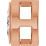 14K Gold Natural Diamond Oval Bezel-Set Slide Pendant - Rose Gold - view 3